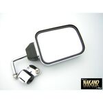 【ハイウェイミラー　KM-977】カシムラ製　メッキ　ロングステー　平面　高速ミラー　サイドミラー