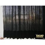 レースサイドカーテン　お洒落な薔薇柄入り　黒　四角　トラック用カーテン　2t　4ｔ　大型3