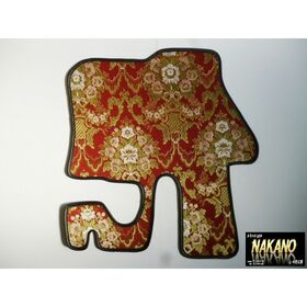 運転席　足マット　金華山　花篭（フローラル)　赤