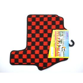 運転席　足マット　フロアマット　 黒＆赤/黒3