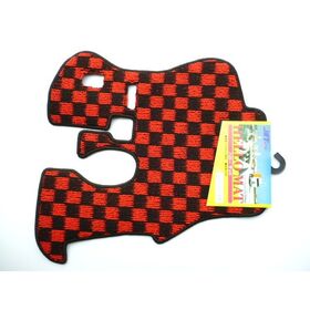 運転席　足マット　フロアマット　 黒＆赤/黒3