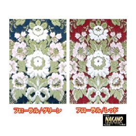 金華山 生地7ｍ　花かご(フローラル)レッド＆グリーン　内張りや内装小物　ハンドメイドなど