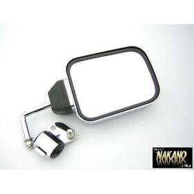 【ハイウェイミラー　KM-977】カシムラ製　メッキ　ロングステー　平面　高速ミラー　サイドミラー