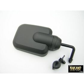 【ハイウェイミラー　KM-978】カシムラ製　ブラック　ロングステー　平面　高速ミラー　サイドミラー2