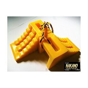 【ハイプラ歯止め　トラロープ付き　イエロー　黄色】 タイヤ止め　軽量型タイヤストッパー　車輪固定