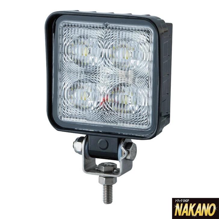 トラック用 角型 LED ミニワークランプ 小型フォグランプ 12/24V共用 526806：トラックショップNAKANO