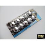 【リヤ ハブナットカバー　トラック用 500623】角型ABS樹脂製クロームメッキ　22ｍｍ