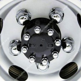 【リヤ ハブナットカバー　トラック用 500611】丸型ABS樹脂製クロームメッキ 10ヶ入 14ｍｍ　2